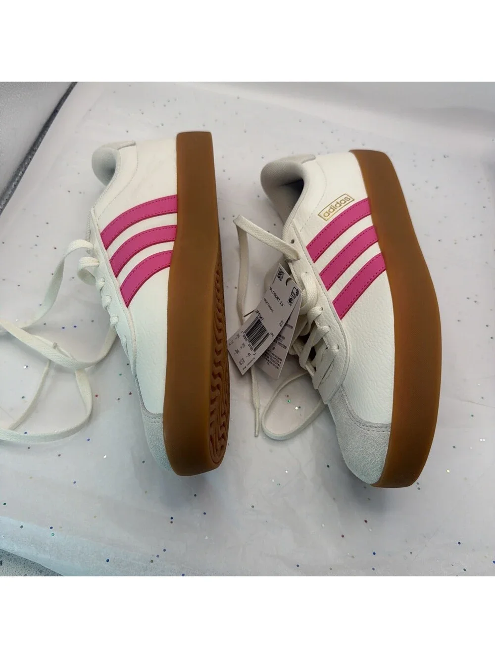 adidas VL Court 3.0 Women Size 11  JP5347 Pink White Gum New Box Damaged